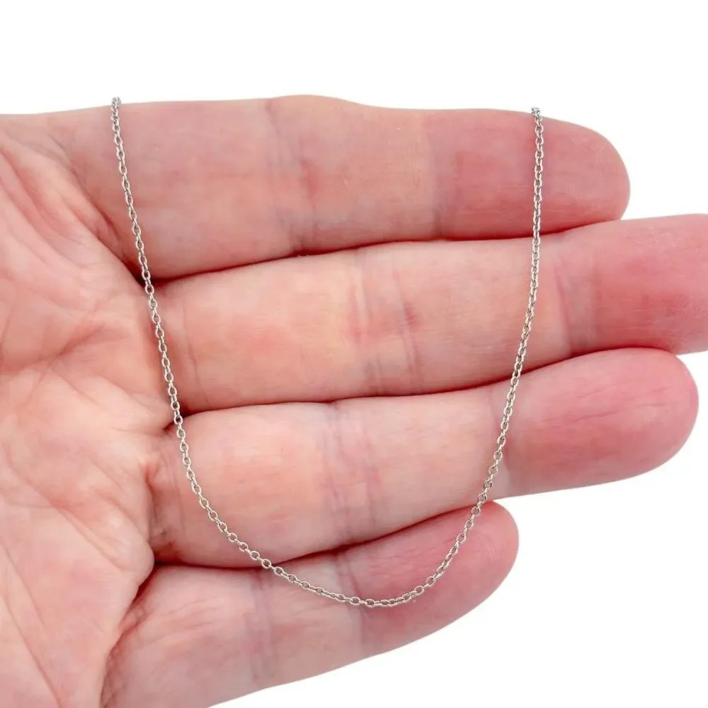 Vintage Sterling Silver 925 Cable Link Chain Necklace 17.5